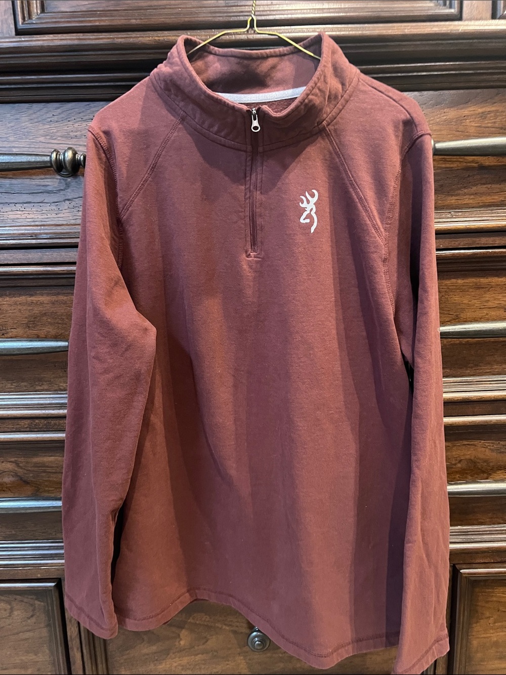 Browning Burgundy Half-Zip Pullover with Gray Logo